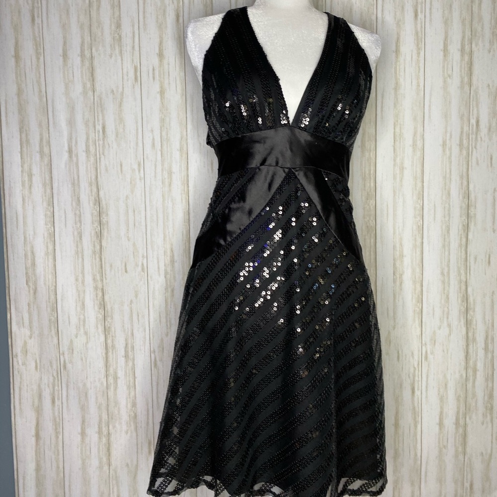 Morgan and Co black sequin cocktail dress size 5/6